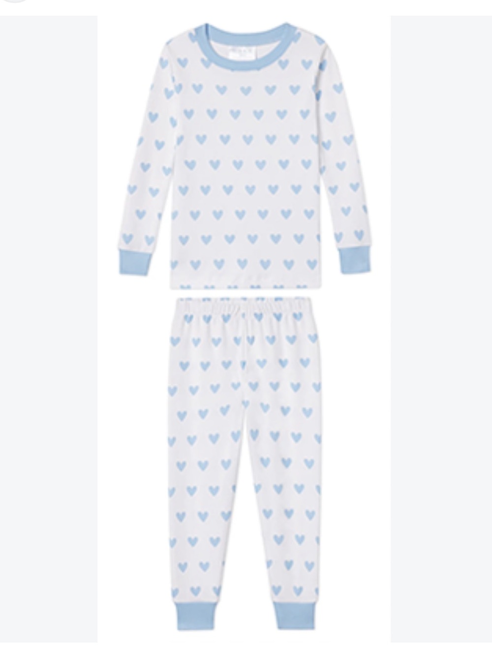 Lake Pajamas Kids Long-Long Set print Hydrangea Mini Hearts Pima cotton 5T girls